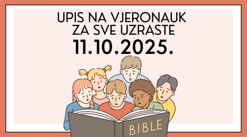 Upis na vjeronauk 2025./2026.